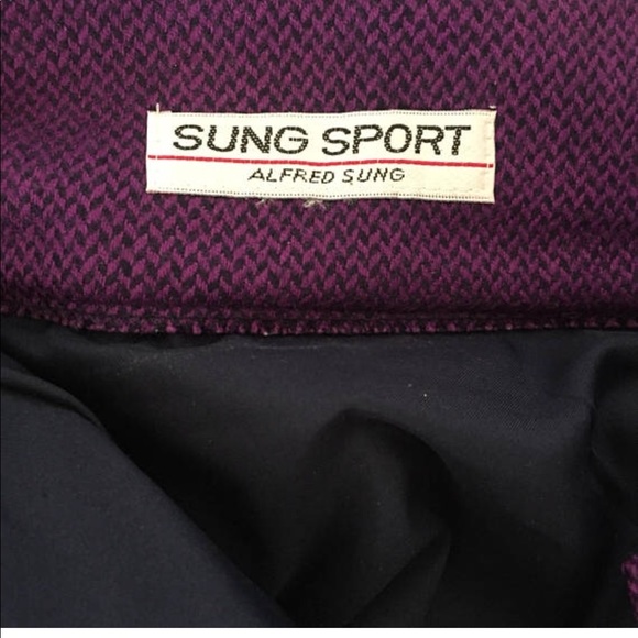 🌙SOLD🌙 vintage button up skirt purple wool small - Picture 4 of 5